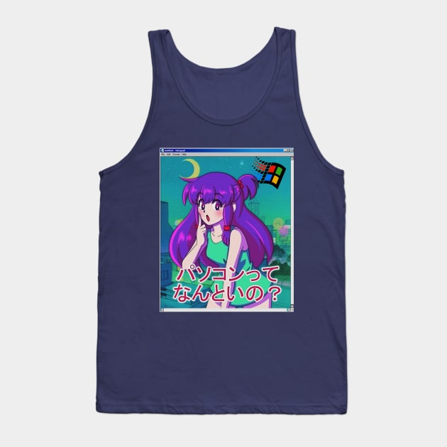 Aesthetic vaporwave retro anime Tank Top by KinseiNoHime